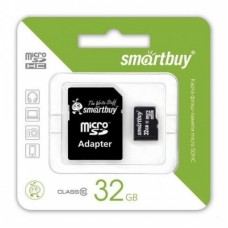 MicroSDHC Smart Buy Class 32GB class10 с адаптером SD